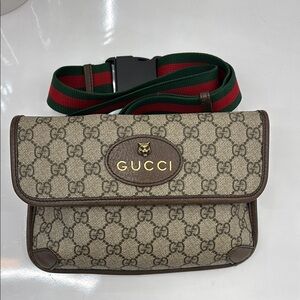 Gucci Beige and Brown Monogram Crossbody Bag